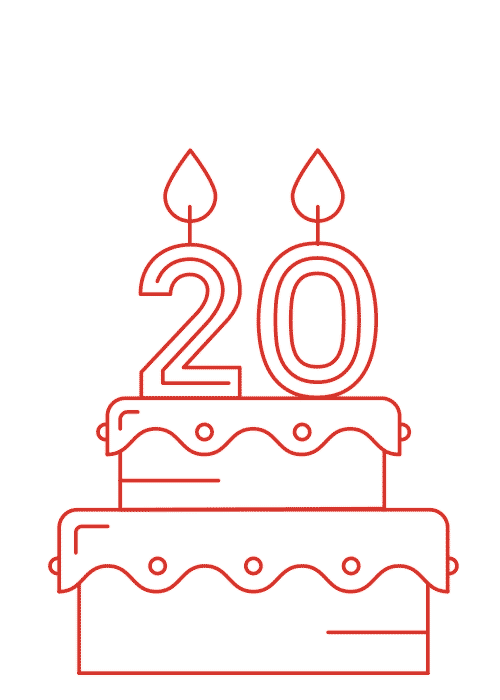 20 years cake icon